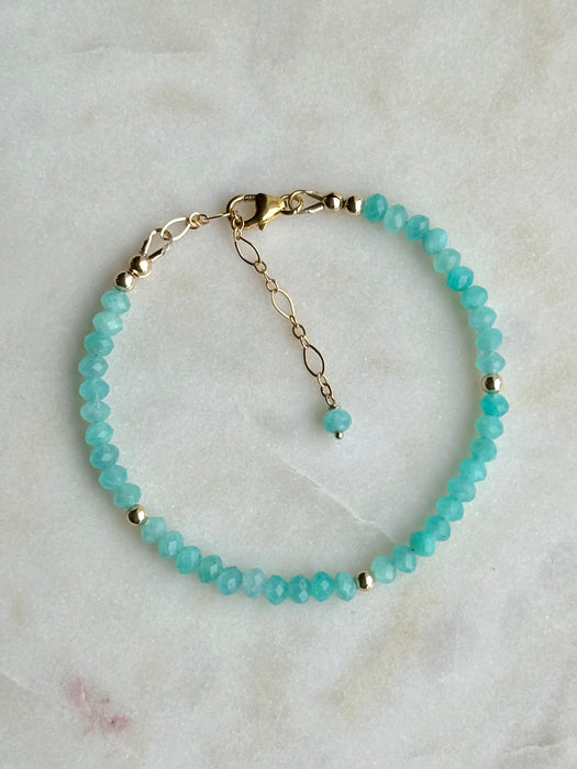 Amazonite Adjustable Bracelet – 14k Gold Filled